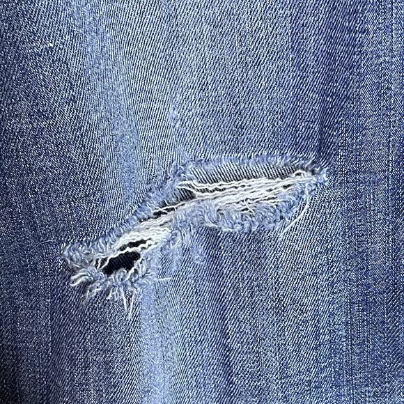 Hudson Bacara Kern Wash Cropped Straight Cuffed Blue Jeans Distressed Denim 28 - Picture 6 of 9